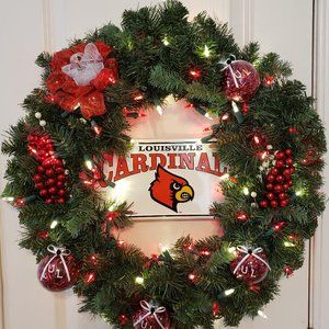 Lighted U of L Christmas Wreath